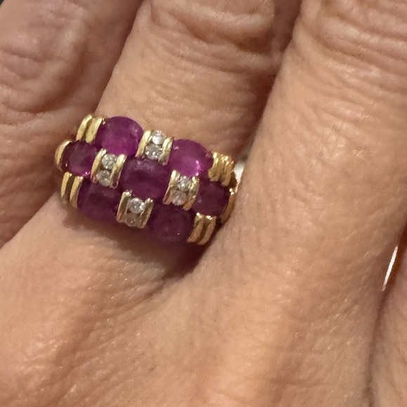 Sold! Stunning 2.5CT Natural Ruby & Diamonds Ring 18K YG Size 5.5, 5.1 grams - Picture 10 of 17